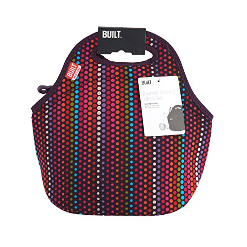 BUILT Gourmet Getaway Soft Neoprene Lunch Tote, Lightweight, Insulated, and Reusable, One Size, Micro Dots - color: Micro Dots