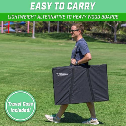 GoSports Portable Cornhole Sets, 8 Styles – Choose 4 x 2 ft or 3 x 2 ft - Boards Include 8 Bean Bags, Travel Case, and Game Rules - style: 3 x 2 ft Barnwood