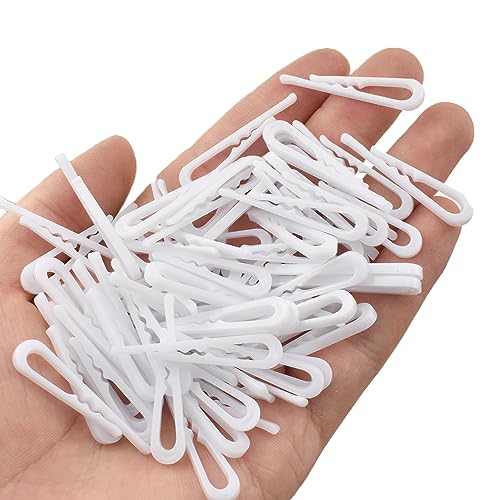 HAHIYO 1.5in/38mm 200Pcs White Plastic U-Shape Alligator Clips - Fabric Clothespins with Teeth for Sewing, Folding, Securing Fabric, Cloth, Sock, Pant - size: White - 1.5 inches - 200 Count - With Teeth
