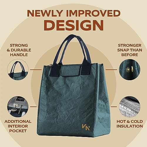 VonNova Women’s Insulated Lunch Bag with Premium 4mm Cooler Insulation, Cute Large 7L Lunch Tote for Office, Durable Small Lunch Box for Women, Stylish Lunchbox for Adults, Teens, Nurses, Teachers - color: Blue