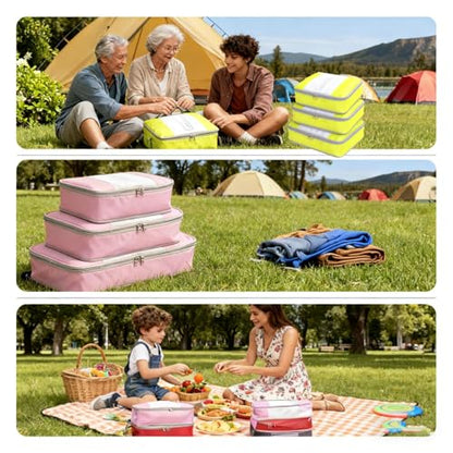 Packing Cubes for 24" Suitcase Travel Luggage Organizers - Travel Organizer Bags Luggage Clothes Accessories Storage Carry on Suitcase Packing Pouches Bag For Men Women Kids 1/2X1PACK+1/4X2PACK