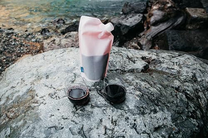 Vapur Collapsible Portable Wine Carrier with Pour Spout, Enjoy Your Beverage On The Go, Perfect for Tailgates, Cruises, Concerts and Camping, 25 Ounce, Rose