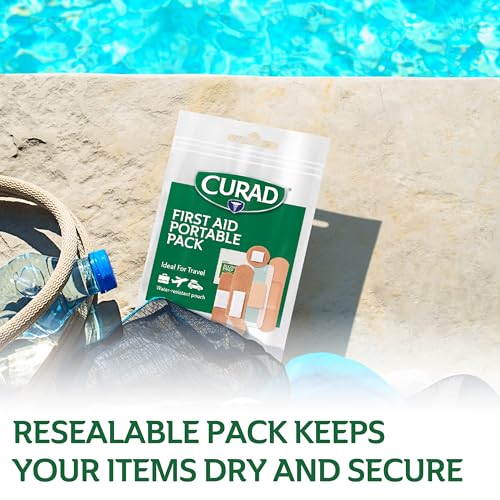CURAD First Aid Portable Pack |15 - Count On-the-Go Essentials |12 Packs - size: 15 Count (Pack of 12)