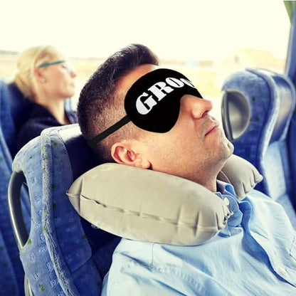 Groom Silk Eye Mask for Sleeping, Groom Black Eye Mask,Bachelorette Gifts Blindfold Adjustable Strap Night Sleep Mask for Bride Groom, Engagement Wedding Gifts Sleeping Mask Eye Cover - color: Black Groom