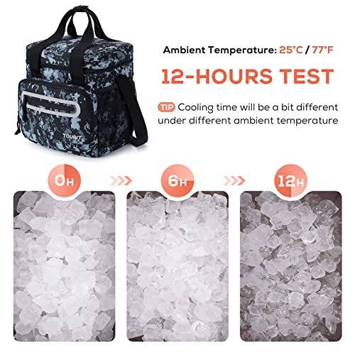 TOURIT Large Lunch Bag 14L Insulated Lunch Box Lunch Cooler for Men Women Work, Black - color: Camo