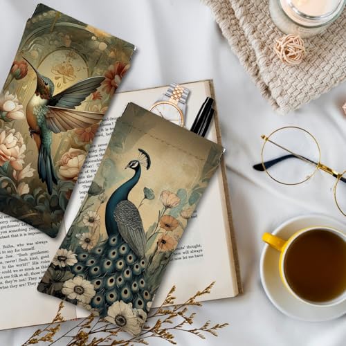 Eyeglasses Sunglasses Case PU Soft Squeeze Top Glasses Pouch for Women Men,Animal Pattern Portable Anti Scratch - color: Brown-peacock