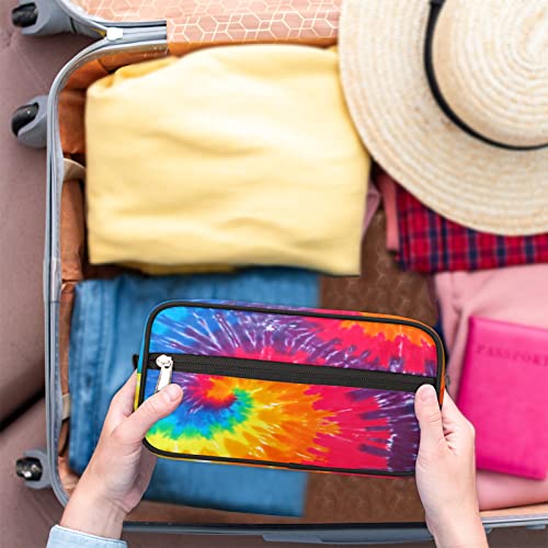 Rainbow Tie Dye Travel Toiletry Bag for Women Men Abstract Swirl Tie Dye Lightweight Cosmetic Makeup Bag Waterproof Shaving Bag Dopp Kit with Large Capacity for Toiletries and Shaving Accessories - color: A01:tie dye
