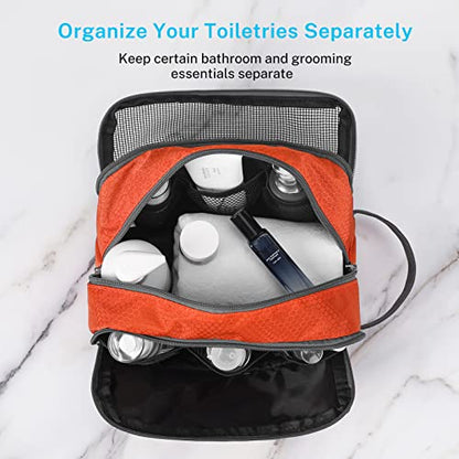 Gonex Travel Toiletry Bag Nylon, Shaving Bag Toiletry Organizer Orange - color: Orange