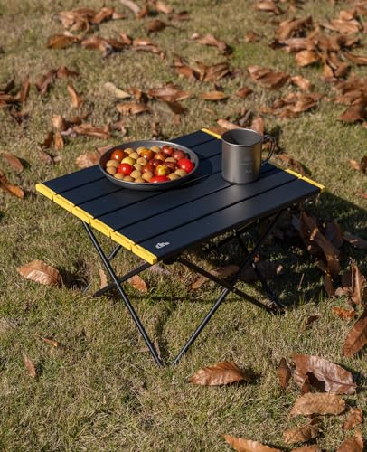 iClimb Ultralight Compact Camping Folding Table with Carry Bag (Black - S) - color: Black, size: Small