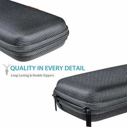 Portable Protection Hard EVA Case for External Battery, Cell Phone, GPS, Hard Drive, USB/Charging Cable, Small Carrying Bag Mesh Inner Pocket, Zipper Enclosure, Universal Travel Pouch Bag - color: Black