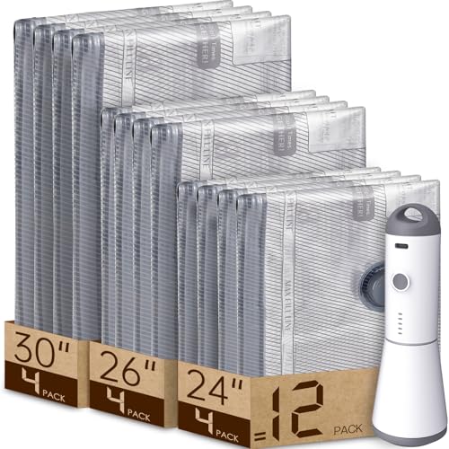 Vacbird 12 Pack Vacuum Bags for Travel with Rechargeable air Pump, Carry-on Size Vacuum Seal Bags for Luggage and Suitcase Compression, Space Saver for Clothes and Clothing Travel - size: 12 Combo Travel Size