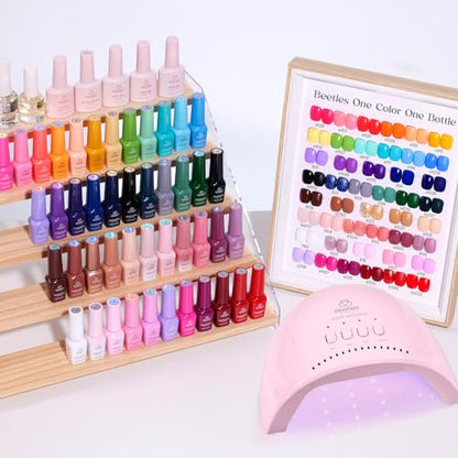 Beetles Gel Nail Polish Kit with U V Light - 45 Colors Gel Polish Set 75 Pcs One Color One Bottle Emotional Journey Kit with Top Base Coat Beauty Must Have Salon Manicure Gifts for Women - color: Emotional Journey