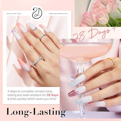 AzureBeauty Dip Powder Nail Kit with Electric Nail Drill, 24 Colors Nude Pink Glitter Nail Powder Starter Kit with Dip Liquids Base Top Coat Activator Portable Manicure French Nail Art Essential Set - color: Nude Pink Glitter