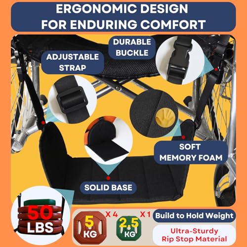Wheelchair Footrest Hammock, Anti Squeeze Leg Rest for Wheelchair, Foot Sling for Foot Rest Replacement Adjustable Height, Leg Support Hammock w/Soft Base, Wheel Chair Essential Accessories
