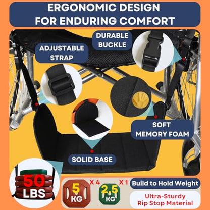 Wheelchair Footrest Hammock, Anti Squeeze Leg Rest for Wheelchair, Foot Sling for Foot Rest Replacement Adjustable Height, Leg Support Hammock w/Soft Base, Wheel Chair Essential Accessories