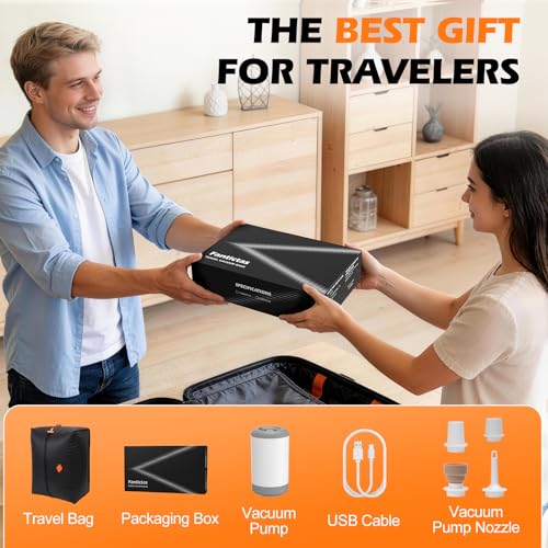 Fantictas Vacuum Travel Bags (1 Pack) - 18L Waterproof & Tear Resistant Travel Compression Bags with Wireless Vacuum Pump for luggage & Backpacks, Space Saving Vacuum Storage Bags
