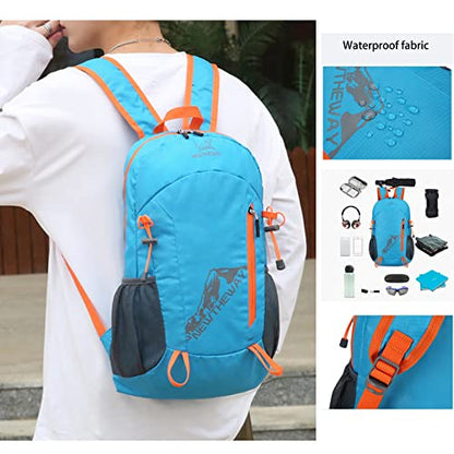 Lywencom Hiking Backpack,20L sports lightweight folding waterproof ultra-light backpack suitable for outdoor camping picnic(blue), LW026 - color: Blue