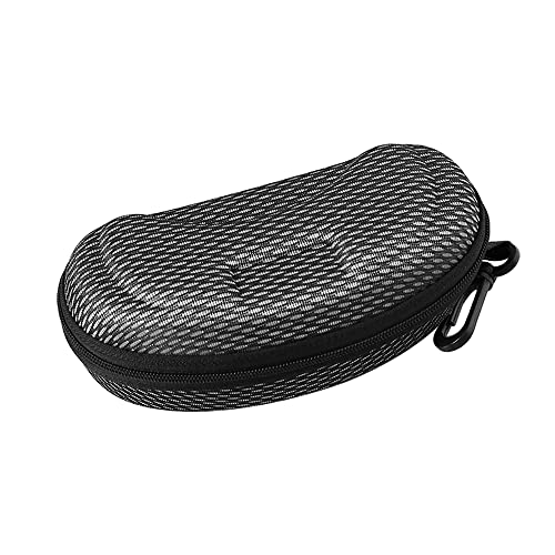Yamrots 2 Pcs Zipper Hard Sunglasses Cases Portable Travel Eyeglasses Cases with Plastic Hook - color: Black White