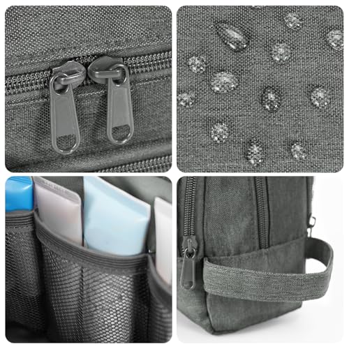 Toiletry Bag for Men Hanging Dopp Kit Water Resistant Shaving Bag Small Toiletry Bag for Traveling (Denim Pure Grey) - color: Denim Pure Grey