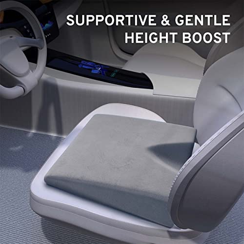Wedge Car Height Booster Seat Cushion - Office Chair Cushion - Memory Foam Tailbone Pain Relief Cushion for Driving, Office, Gaming Chair - Orthopedic Lower Back, Tailbone, Coccyx, HIPS Support