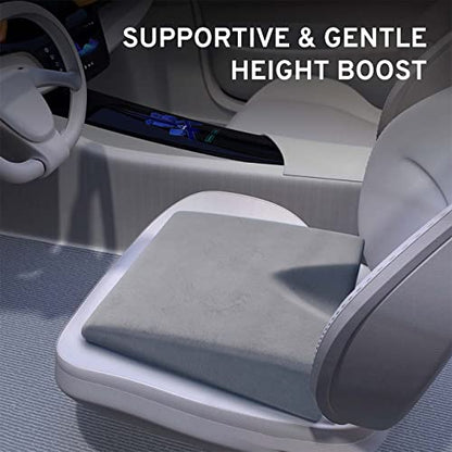 Wedge Car Height Booster Seat Cushion - Office Chair Cushion - Memory Foam Tailbone Pain Relief Cushion for Driving, Office, Gaming Chair - Orthopedic Lower Back, Tailbone, Coccyx, HIPS Support