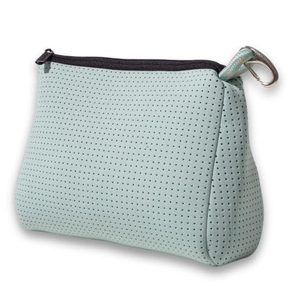 POPUPS Large Makeup Bag with Zipper - Waterproof Neoprene Cosmetic Bag 7.7 x 10.75 x 5 inches - Pouch Minty Green - color: Basic Minty-Green