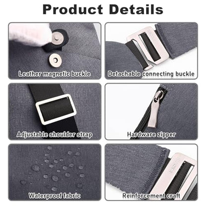 Anti Theft Travel Bag, One Shoulder Large Capacity Cross-body Bag Chest Fashion Lightweight Sling Bags for Travel Sports - color: Dark Grey, style: Left Shoulder