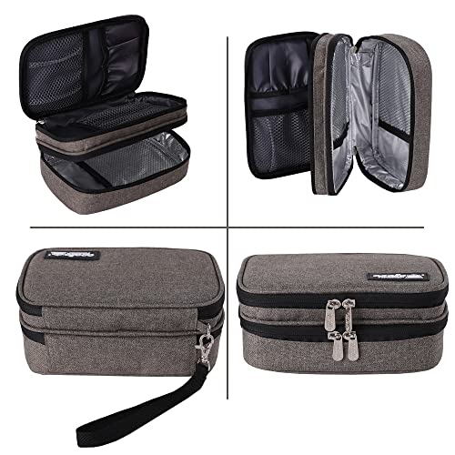 apollo walker Insulin Cooler Travel Case Diabetic Medication Cooler with Ice Packs and Insulation Liner - color: Gray, size: Medium