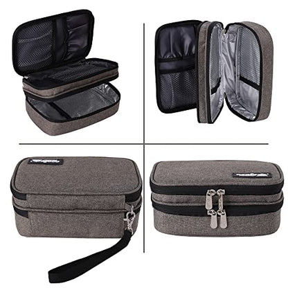 apollo walker Insulin Cooler Travel Case Diabetic Medication Cooler with Ice Packs and Insulation Liner - color: Gray, size: Medium