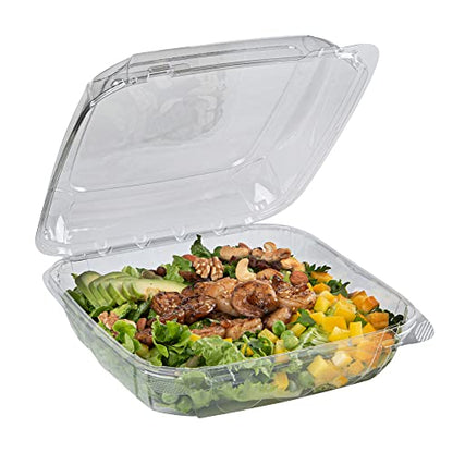 Restaurantware Thermo Tek 45.7 Ounce Clamshell Containers 100 Anti-Fog To Go Food Containers - Freezable Rectangle Clear Plastic Food Packaging Containers Disposable - size: 46 oz
