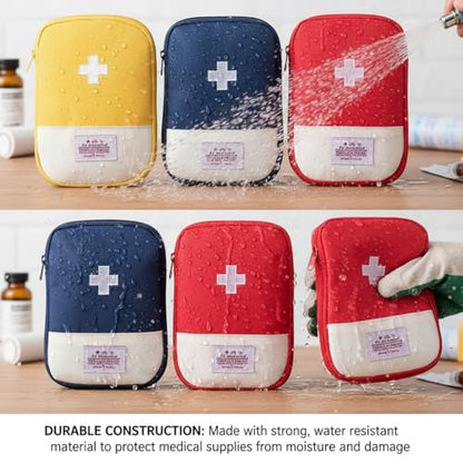 4 Pcs Travel First Aid Pouch,Empty Mini First Aid Pouch, Portable Outdoor First Aid Medical Rescue Bag Multi-Function Emergency Medicine Storage Organizer Bag Health and Household Supplies (Small)