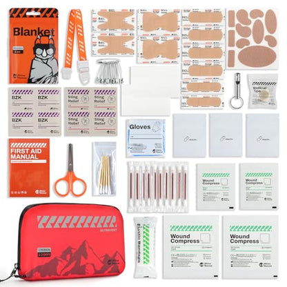 RHINO RESCUE Small First Aid Kit Ultralight Water-Resistent Medical Kit for Hiking, Backpacking, Cycling, Travel, Vehicles - size: Small