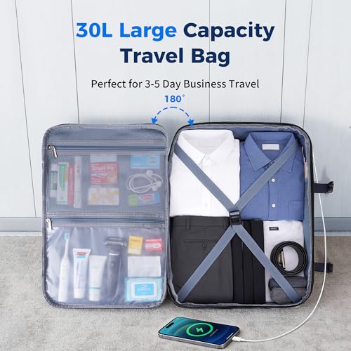ECOHUB 19" Travel Backpack for Men Women 19x7.1x12.6 Spirit Airlines Personal Item Bag Backpack with Wet Compartment,Black - color: Black