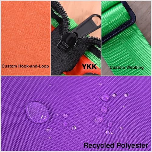 VIPERADE PL6 Tactical Modular EDC Organizer, Elastic Insert Pouch Panel with Hook Backed Accessories Holder, Attachment for Backpack, Tactical Vest, Bag - color: Green Purple, SML