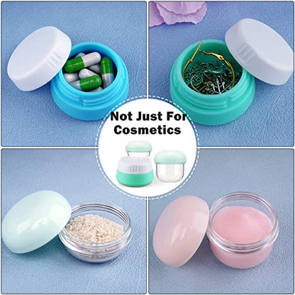 Cosywell Travel Jars for Creams 9PCS Travel Size Containers for Toiletries Cream Jars Refillable Leak-proof Travel Accessories with Lid for Lotion Cosmetic Makeup Body Cream (Plastic-6 & Silicone-3) - style: E-9 Pieces Plastic-6 & Silicone-3