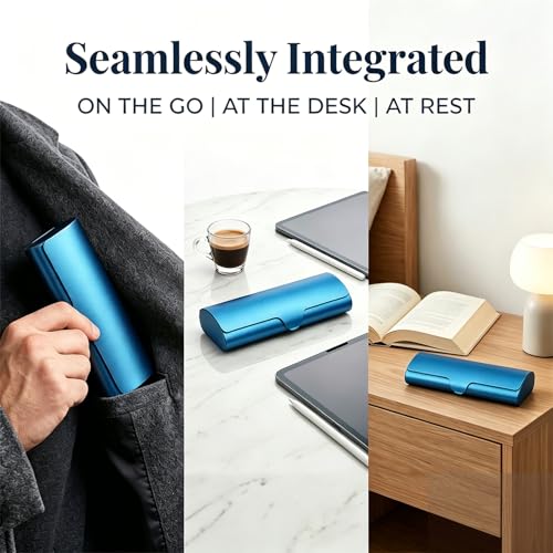 Philley Aluminum Ultra-Light Eyeglasses Case Hard Shell Nearsighted Glasses Case for Women & Men - color: Blue