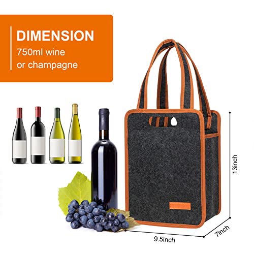 Foyego 6 Bottle Wine Tote Bag, Insulated Thermal Padded Wine Carrier Tote, Reusable Wine Bags for Wine Bottles Travel, Camping and Picnic, Perfect Wine Lover Gift - color: 6 Bottle