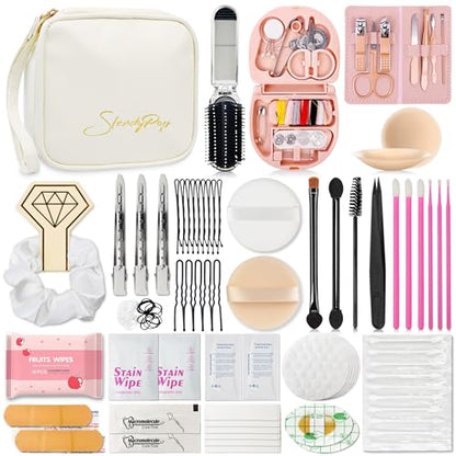 Wedding Gift Set Emergency Kit for Women 39 Essentials For Brides Daily Use All-In-One Travel Kit Women's Survival Kit For Team Bride (White) - color: White