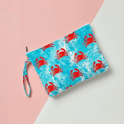 Fokongna Wet Bag, Travel Makeup Bag, Wet Dry Bag, Wet Bag for Swimsuit, Beach Pool Diapers Dirty Yoga Gym Clothes Zipper Pouch for Women Sister Friends Wet Bag Ocean Sea Shells Beach Starfish.349 - color: Crab