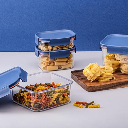 LocknLock Tritan Plastic Bisfree Modular Plus Food Storage Container Set,14 set (7 containers & 7 Lids)- Navy - color: Navy, size: 14 set (7 containers & 7 Lids), 1500 ml
