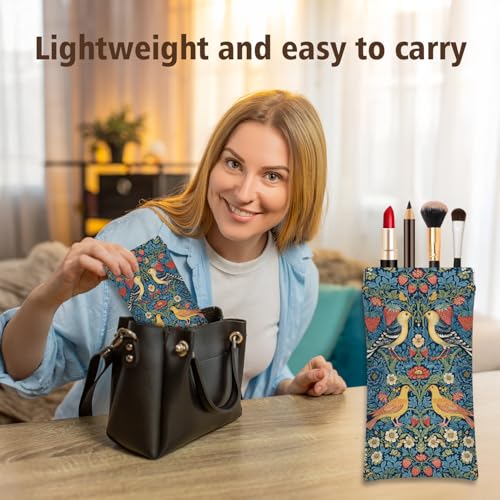 Eyeglasses Sunglasses Case PU Soft Squeeze Top Glasses Pouch for Women Men,Animal Pattern Portable Anti Scratch - color: Brown