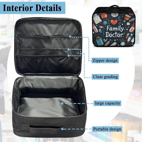First Aid Kit Bag Lightweight Empty Medic Bag for Pet Friendly Households and Outdoor Adventures Featuring Wear Resistant Material Breathable Construction Easy Access - color: Midecine