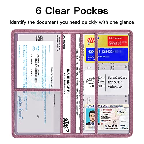 Valardoh Premium Car Registration and Insurance Card Holder, Car Document Holder for Cards, Driver License & other Essential Documents (Purple) - color: Purple