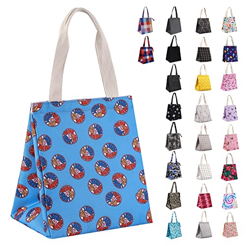 iknoe Insulated Lunch Bag for Women, 9L Sturdy Wide-Open Foldable & Portable Lunch Tote with Interior Pockets, Water-resistant Thermal Lunch Cooler for Adults Picnic Beach (Great Day) - color: great day, size: Velcro Closure