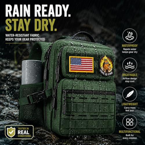 9L Mini Tactical Backpack for Men Women,Small Military Tactical Backpack for Sport,Gym,Hiking,Travel,Camping (Army Green) - color: Army Green
