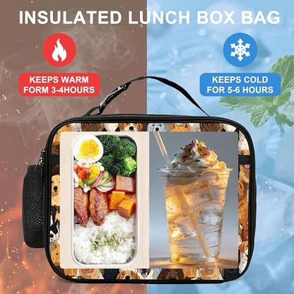 Cute Dog Lunch Bag Insulated Reusable Lunch Box Cooler Thermal Tote Bag For Teenage Boys Girls School Beach - color: Cute Dog