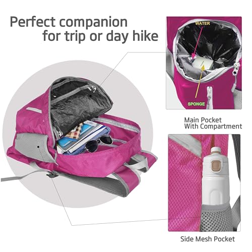 35L Foldable Waterproof Backpack For Outdoor Sports Travel Inside Wet Clothes Compartment Packable For Multiple - color: 1pink