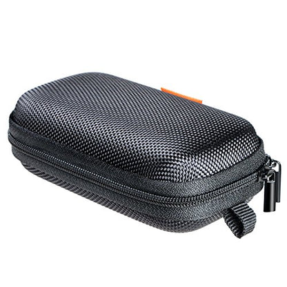 Small Hard EVA Case (4.3" x 2.5")- Portable Protection Earbud Case Zipper Pouch for Headset, Earphone, Flash Drive, Charging Cable, Key - Mesh Inner Pocket Durable Exterior Universal Carrying Bag - color: Black