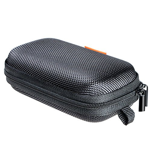 Small Hard EVA Case (4.3" x 2.5")- Portable Protection Earbud Case Zipper Pouch for Headset, Earphone, Flash Drive, Charging Cable, Key - Mesh Inner Pocket Durable Exterior Universal Carrying Bag - color: Black