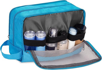 Toiletry Bag for Men Hanging Dopp Kit Water Resistant Shaving Bag Small Toiletry Bag for Traveling (Pure Blue) - color: Pure Blue